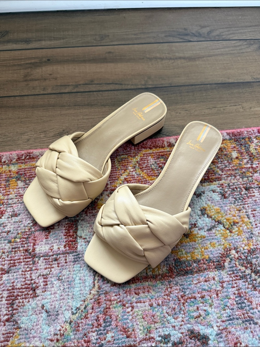 Sam Edelman Cream Braided Slide Mules